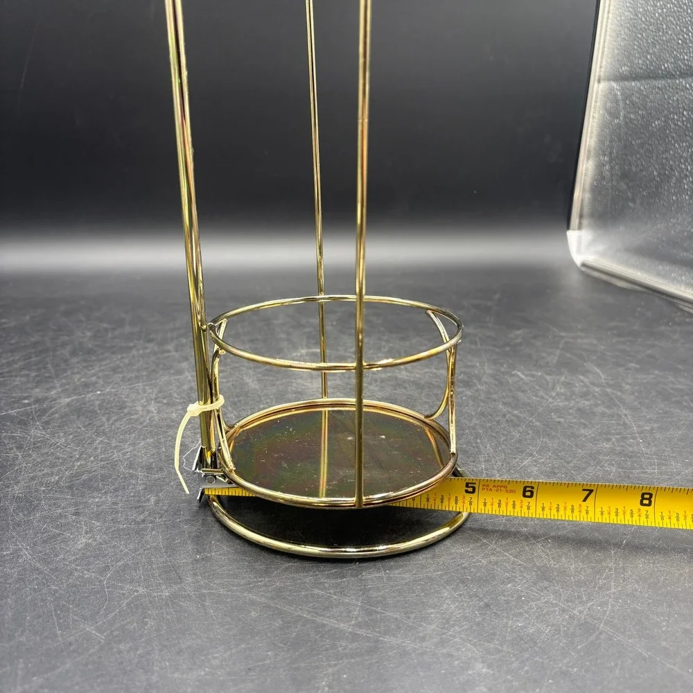 2 Home Interiors Gold Brass Swinging Jar Candle Holder Stand 92003-DE Vtg Decor